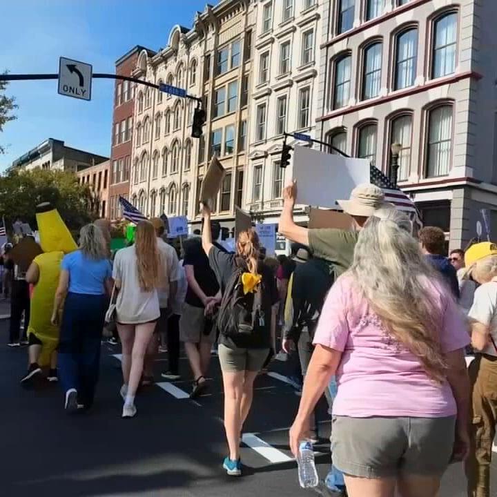 Thousands march in downtown Louisville against President Trump in 'No Kings' protest